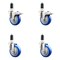 Service Caster 4 Inch 316SS Blue Poly Swivel 1-1/4 Inch Expanding Stem Caster Lock Brake, 2PK SS316TTLEX20S414-PPUB-BLUE-2-S-2-114 - alternate 1